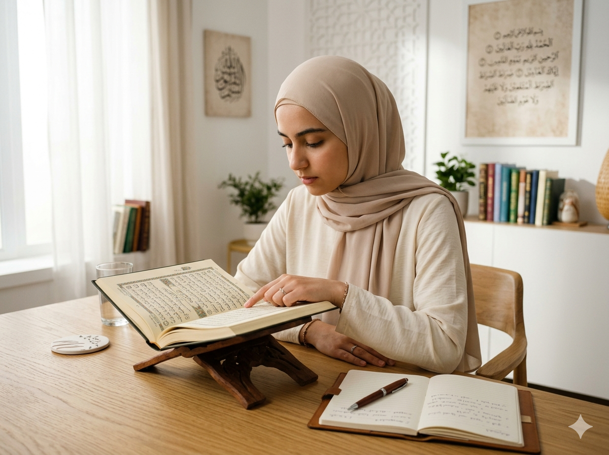 Child reading the Quran