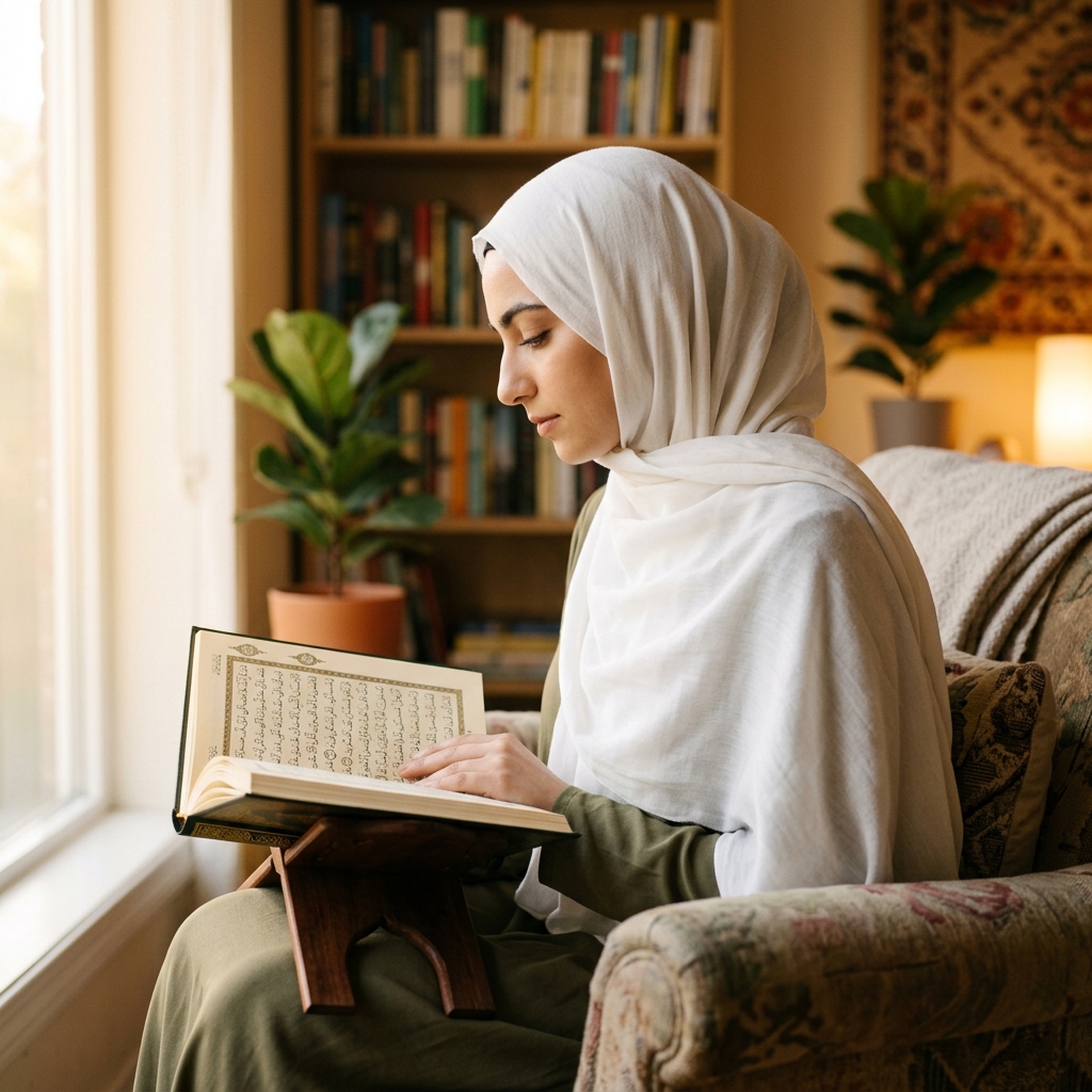 Child studying the Holy Quran